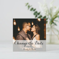 Elegant Modern Custom Photo Change Date Wedding