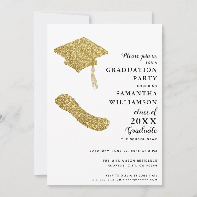 Elegant Modern Custom Photo Graduation Party Invitation (Front)