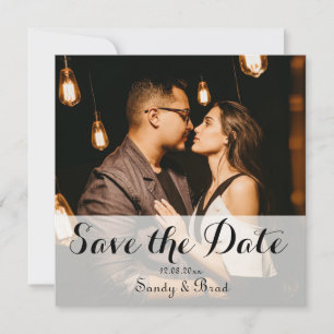 Elegant Modern Custom Photo Save the Date Wedding Card
