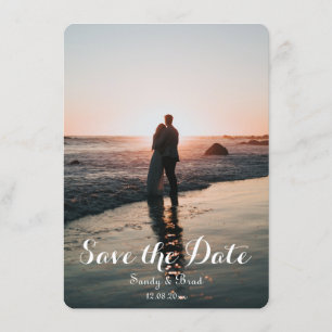 Elegant Modern Custom Photo Save The Date Wedding Invitation