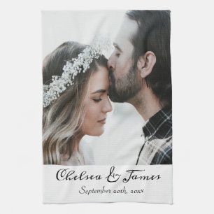 Elegant Modern Custom Photo Tea Towel