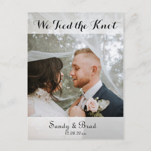 Elegant Modern Custom Photo Wedding announcement Postcard