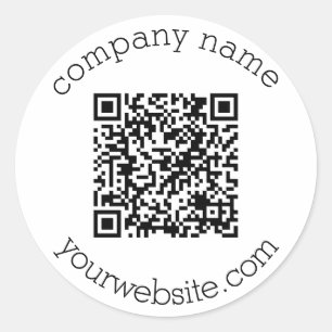 Elegant Modern Custom QR Code & Text Business Classic Round Sticker