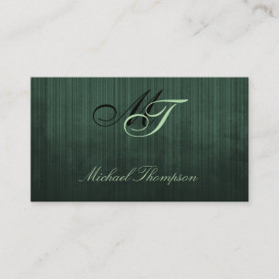 Elegant Modern Dark Green Black rustic Metal Business Card