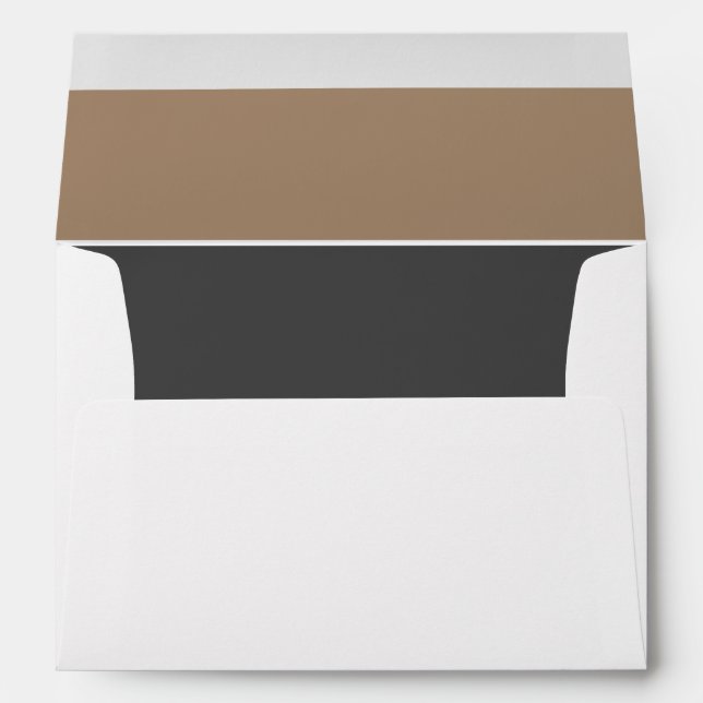 Elegant Modern Dark Grey Beige Return Address Envelope (Back (Bottom))