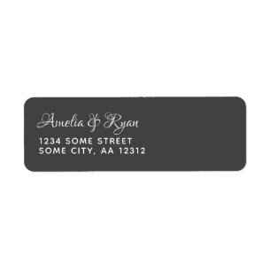 Elegant Modern Dark Grey Typography Return Address Label