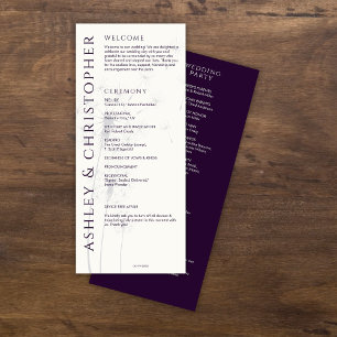 Elegant Modern Dark Purple Wedding Program