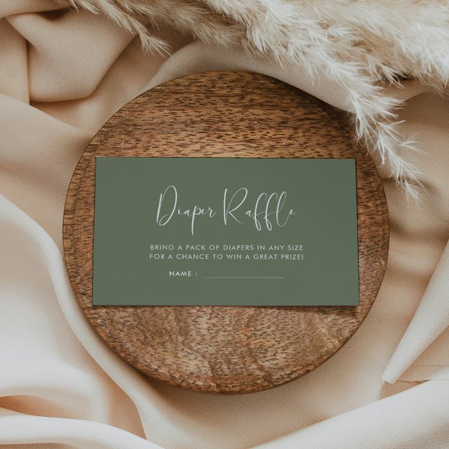 Elegant & modern Dark Sage Diaper raffle insert (Creator Uploaded)