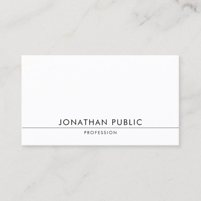 Elegant Modern Design Trendy Minimalist Chic Plain Business Card (Front)