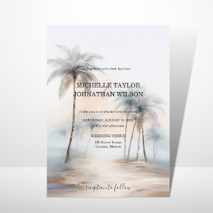 Elegant Modern Destination Wedding Palm Beach Invitation