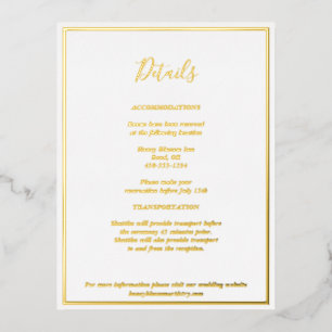 Elegant Modern Details Gold Foil Enclosure Card