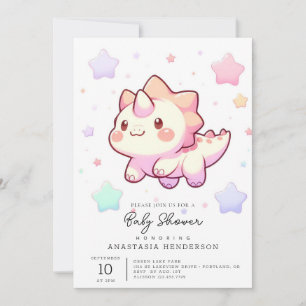 Elegant Modern Dinosaur Baby Shower Invitation