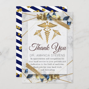 Elegant Modern Doctor   Nurse Thank You Card