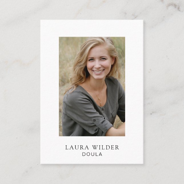 Elegant Modern Doula Photo  Business Card (Front)