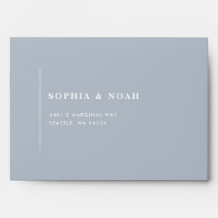 Elegant Modern Dusty Blue Minimal Wedding Envelope