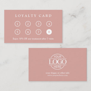 Elegant Modern Dusty Pink Company Business Logo Loyalty Card
