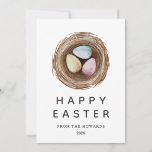 Elegant Modern Easter Eggs Happy Easter Photo Holiday Card