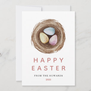 Elegant Modern Easter Eggs Happy Easter Photo Holiday Card