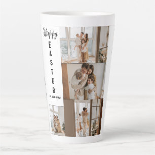 elegant modern Easter, family five photo collage  Latte Mug