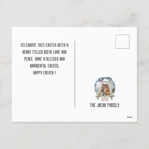 elegant modern Easter, family three photo collage  Holiday Postcard