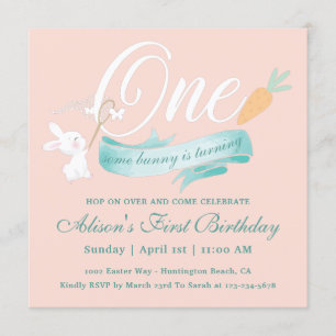 Elegant Modern Easter First Birthday Invitation