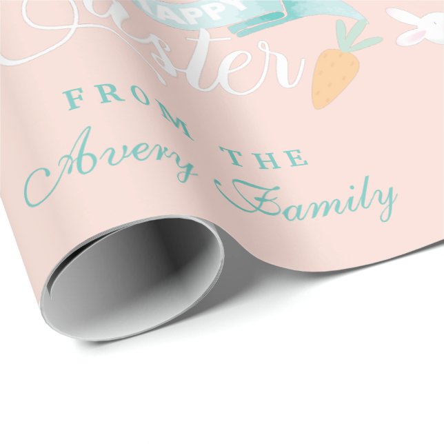 Elegant Modern Easter Personalised Wrapping Paper (Roll Corner)