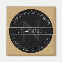 Elegant Modern Editable Monogram Black White Gold