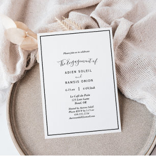 Elegant Modern Engagement Party Invitation