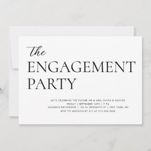 Elegant Modern Engagement Party Invitation
