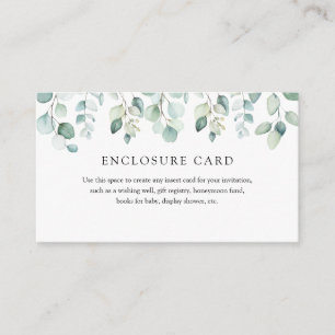 Elegant Modern Eucalyptus Greenery Enclosure Card