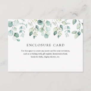 Elegant Modern Eucalyptus Greenery Enclosure Card