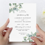 Elegant Modern Eucalyptus Wedding Invitation<br><div class="desc">Girly-Girl-Graphics: Elegant Modern Eucalyptus Wedding Invitation - Enjoy! Personalise and customise this whimically stylish and uniquely chic, sophisticated elegant modern minimalistic eucalyptus pastel rustic botanical watercolor greenery accenting a fashionable typography wedding invitation card and share with the family and friends you love. Thank you kindly for your purchase. #wedding #girlygirlgraphics...</div>