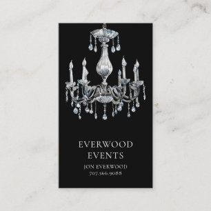 Elegant Modern Event Planning Black Business Card