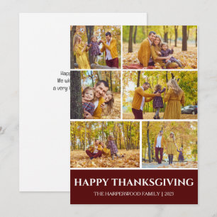 Elegant Modern Fall thanksgiving family photo Holiday Card