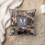 Elegant Modern Family Photo Collage Housewarming Cushion<br><div class="desc">This 8 Photo Collage Modern Family Personalised Throw Pillow is the perfect way to turn your favourite family photos into a cute and trendy keepsake. With a simple, modern design and elegant Monogram, it's fully customisable to fit your style. Ideal for gifting on Mother’s Day, Father’s Day, birthdays, Christmas, anniversary...</div>