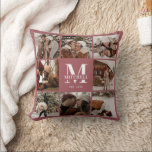 Elegant Modern Family Photo Collage Newlywed Gift Cushion<br><div class="desc">This 8 Photo Collage Modern Family Personalised Throw Pillow is the perfect way to turn your favourite family photos into a cute and trendy keepsake. With a simple, modern design and elegant Monogram, it's fully customisable to fit your style. Ideal for gifting on Mother’s Day, Father’s Day, birthdays, Christmas, anniversary...</div>