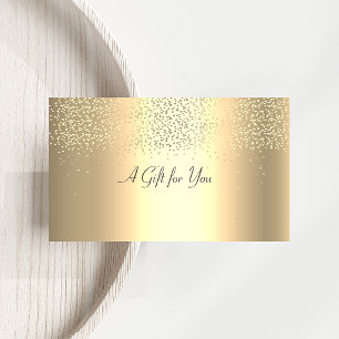Elegant Modern Faux Gold Confetti Shiny Discount Card