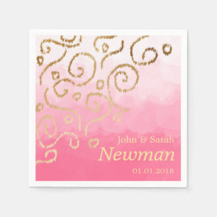 elegant modern faux gold pattern wedding napkin