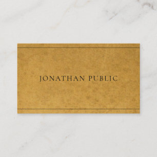 Elegant Modern Faux Kraft Paper Unique Plain Business Card