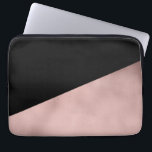 elegant modern faux rose gold black geometric laptop sleeve<br><div class="desc">Stylish and chick design representing faux rose gold and black geometric figures.</div>