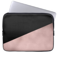 elegant modern faux rose gold black geometric