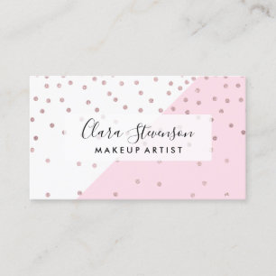 Elegant modern faux rose gold glitter confetti business card