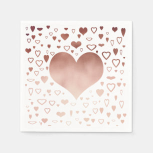 elegant modern faux rose gold hearts pattern napkin