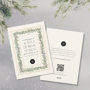 Elegant Modern Festive Pine Botanical Christmas Holiday Card