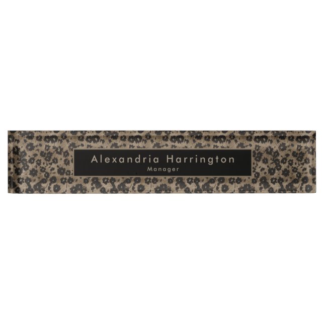 Elegant Modern Floral Acrylic New Job Gift  Nameplate (Front)