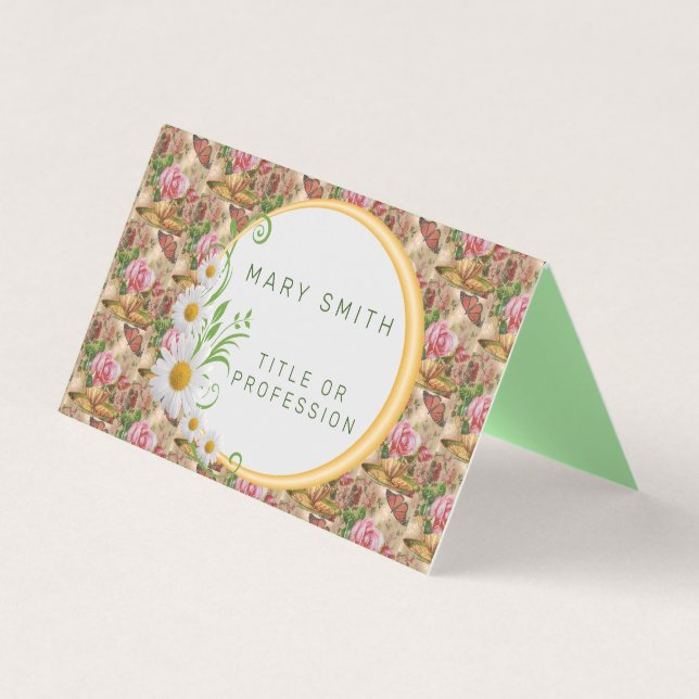 Elegant Modern Floral Business Card (Front)