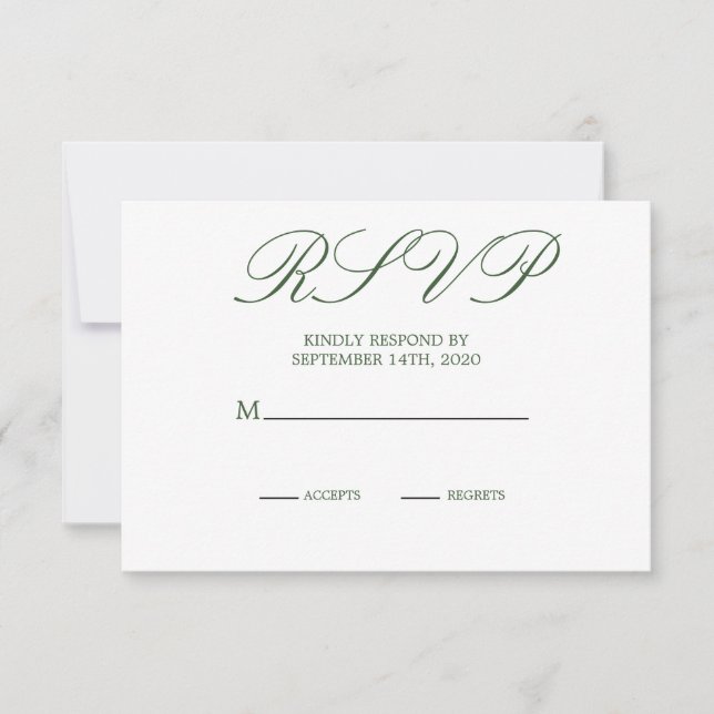 Elegant Modern Floral Chic Wedding RSVP (Front)