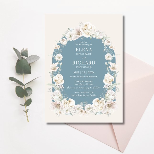 Elegant Modern Floral Garden Wedding Invitation (Elegant Modern Floral Garden Wedding Invitation)