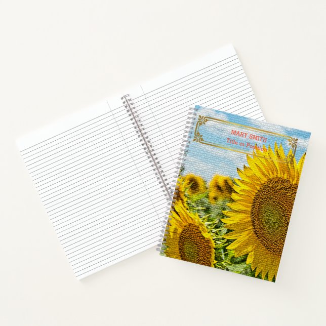 Elegant Modern Floral Gold Notebook (Inside)
