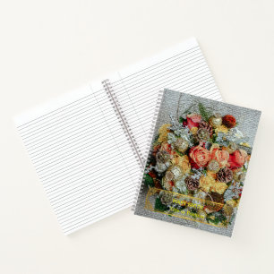 Elegant Modern Floral Gold Notebook